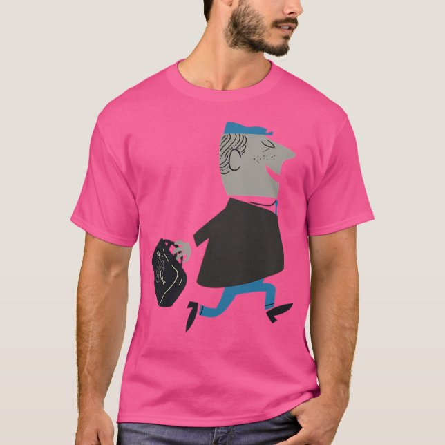 Camiseta Pan Am Retro Cartoon Man with Bag (Frente)