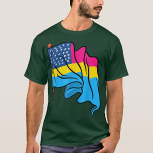 Camiseta Pan Pride Mês Sinalizador dos EUA Pavilhão LGBTQ