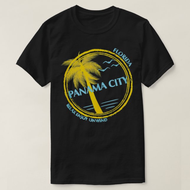 Camiseta Panamá City Beach Florida Souvenir Para Primavera  (Frente do Design)