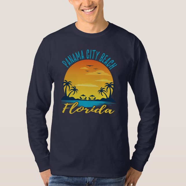 Camiseta Panamá City Beach Florida Sunset Retro Vacing (Frente)