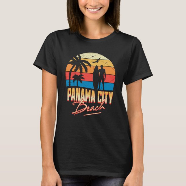 Camiseta Panama City Florida Beach Surfing Surfer Ocean Sum (Frente)