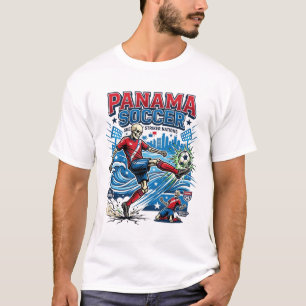 Camiseta Panamá Futebol Esqueleto Atacante Nações Cartaz Es