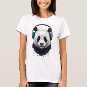Camiseta Pancadas Zen – Panda Abstrato em Fluxo de Cor
