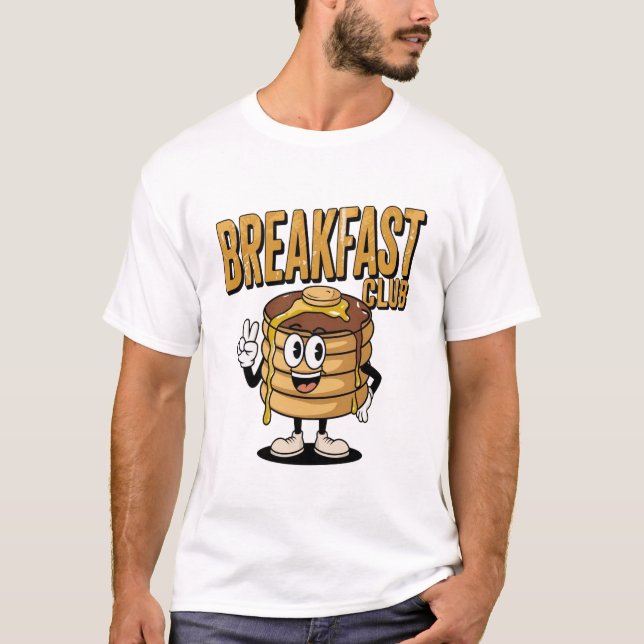 Camiseta Pancake do Clube do Café da Retro | Engraçado Food (Frente)