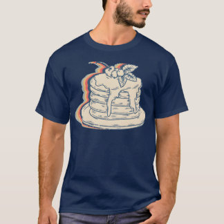 Camiseta Pancake Food Retro Line Art boy