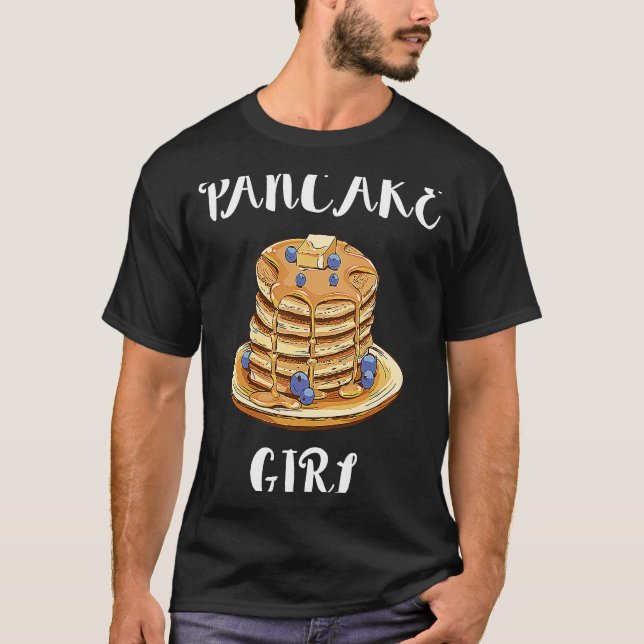 Camiseta Pancake Girl Eating Sweet Food Breakfast Fluffy Br (Frente)