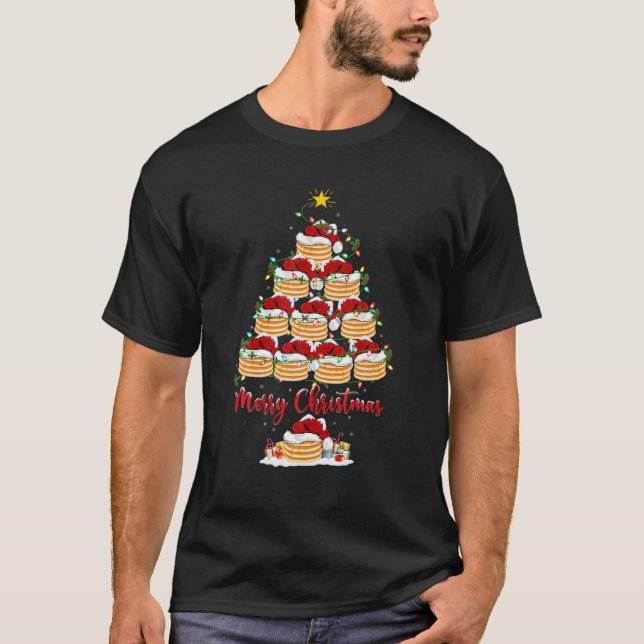 Camiseta Pancake Lover Xmas Correspondendo Papais noeis Pan (Frente)
