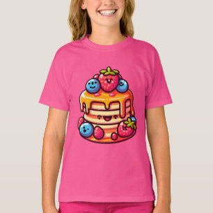 Camiseta Pancake Sorrindo com Berries e Xarope