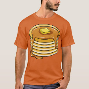 Camiseta Pancake Stack Com Xarope De Mapeamento