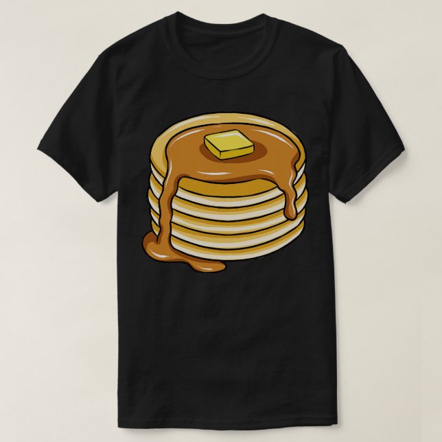 Camiseta Pancake Stack Com Xarope De Mapeamento (Frente do Design)