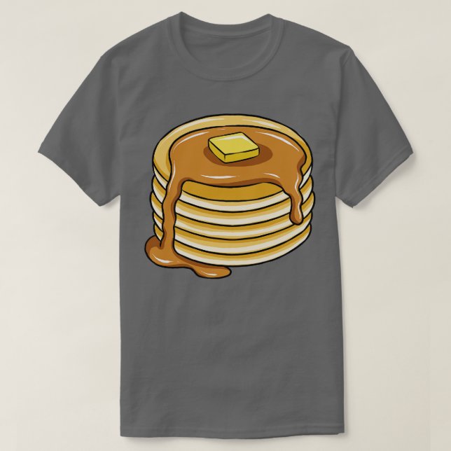 Camiseta Pancake Stack Com Xarope De Mapeamento (Frente do Design)