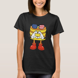 Camiseta Pancake Sunglass American Flag USA 4 De Julho