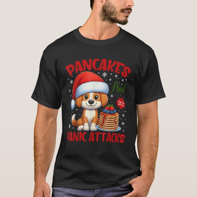Camiseta Pancakes And Panic Attacks Funny Dog Pancake Chris (Frente)