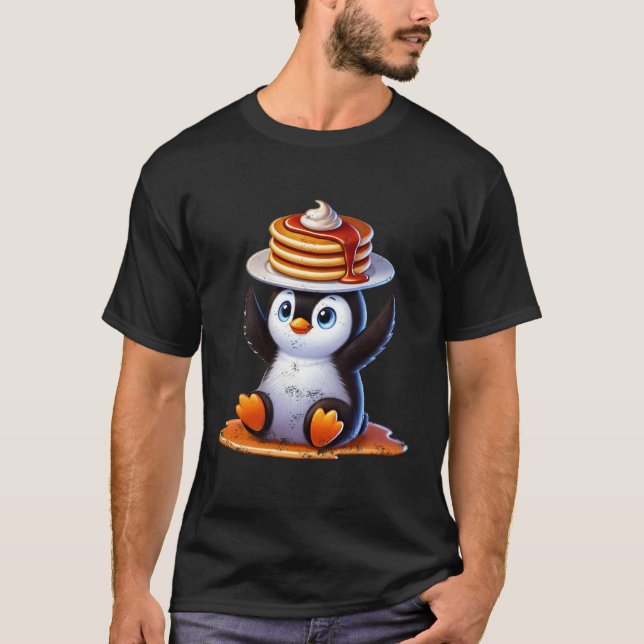 Camiseta Pancakes de Equilíbrio de Pinguins (Frente)