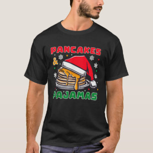 Camiseta Pancakes e Pijamas Mapeando Xarope Cake Santa Hat