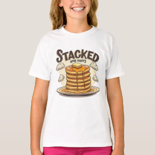 Camiseta Pancakes Empilhados E Felizes Delícia De Xarope