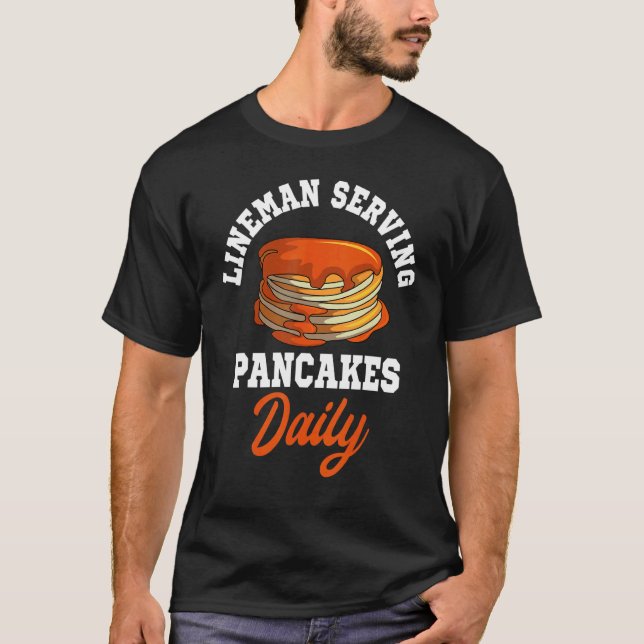 Camiseta Pancakes Lineman Waffle Breakfast Flapjack Hotcake (Frente)