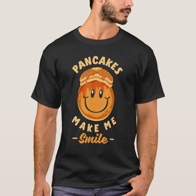 Camiseta Pancakes Make Me Smile Pankecake Maker Breakfast P (Frente)