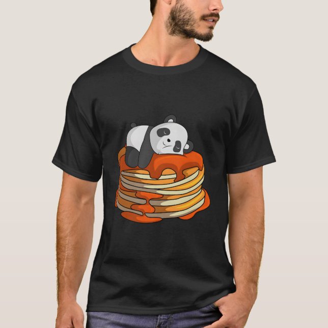 Camiseta Pancakes Panda No Waffle Breakfast Flapjack Hotcak (Frente)