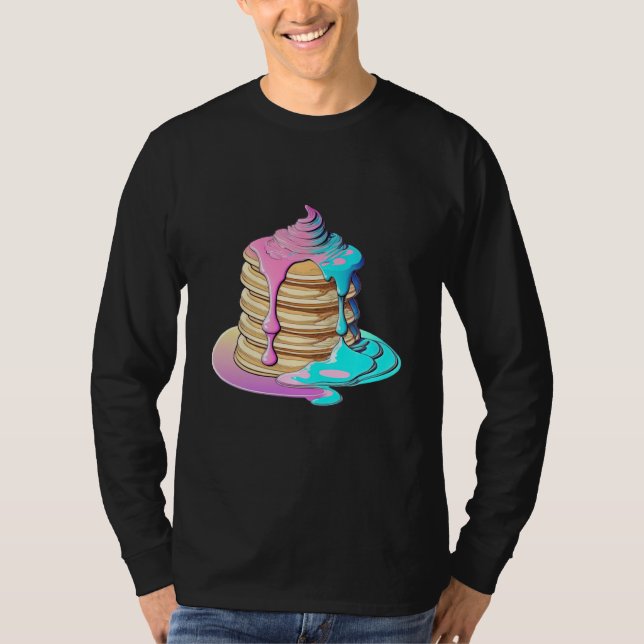 Camiseta Pancakes Vaporwave Retrowave Aesthetic (Frente)