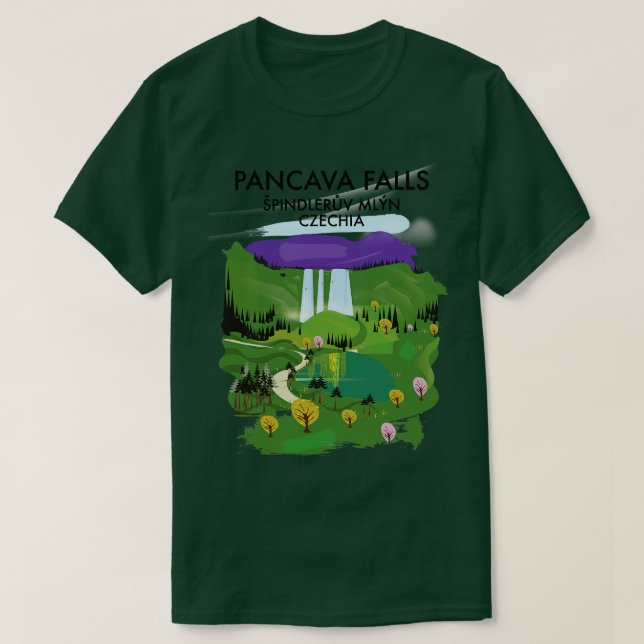 Camiseta Pancava Falls pindlerv Milhões de posteres de viag (Frente do Design)