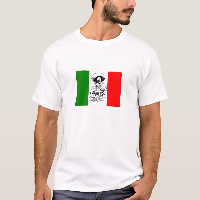 Camiseta Pancho Villa Mexicano Flag T-Shirt (Frente)