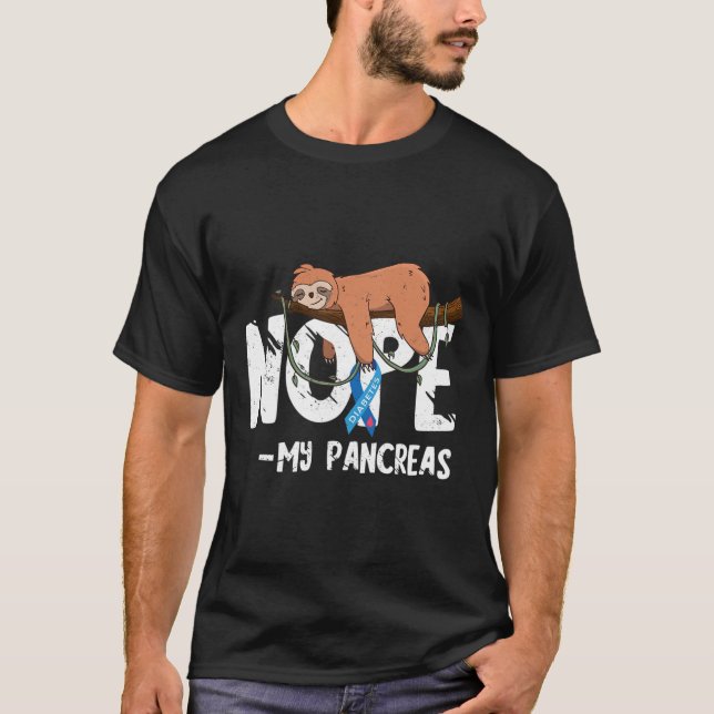 Camiseta Pâncreas Diabetes Consciência do Açúcar no Sangue  (Frente)