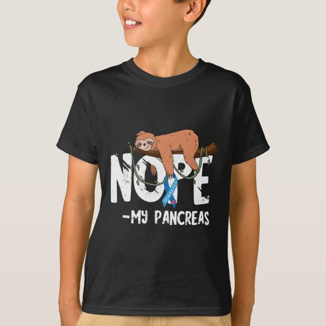 Camiseta Pâncreas Diabetes Consciência do Açúcar no Sangue  (Frente)