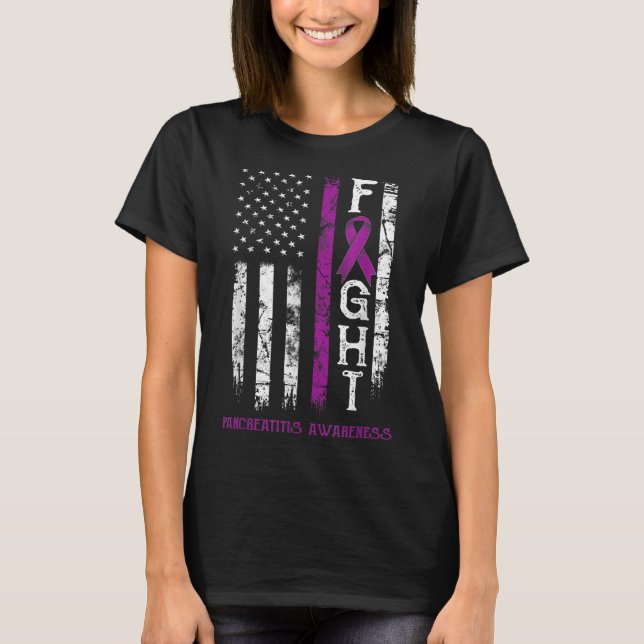 Camiseta Pancreatite Warrior U Flag (Frente)