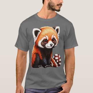 Camiseta Pand Vermelho Bonito Engraçado