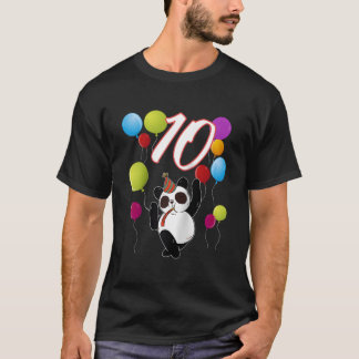 Camiseta Panda 10 Anos Panda Com Balões Baseball