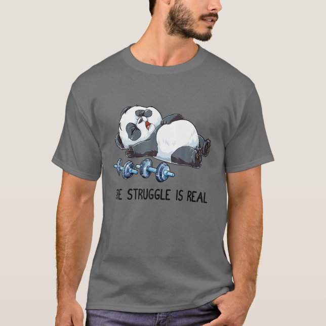Camiseta Panda A Luta É A Malhação G (Frente)