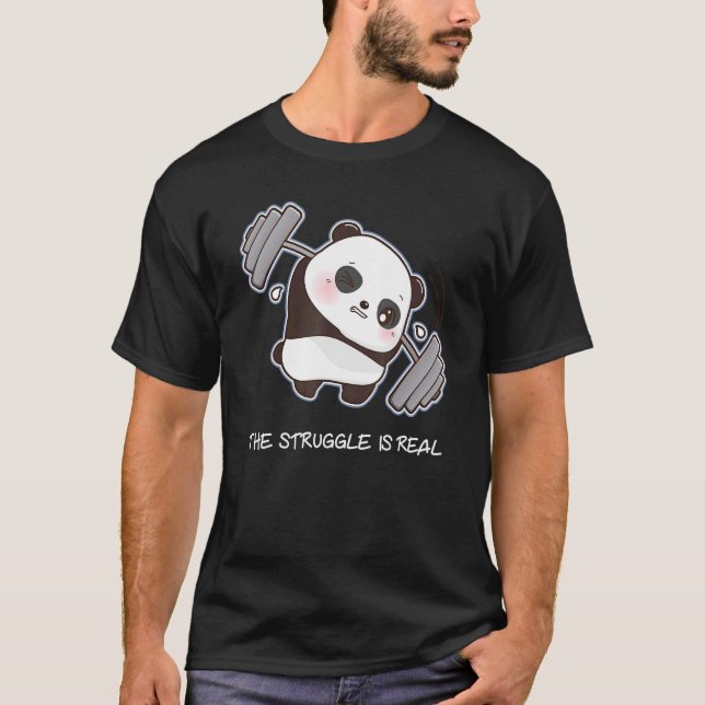 Camiseta Panda A Luta É A Malhação G (Frente)