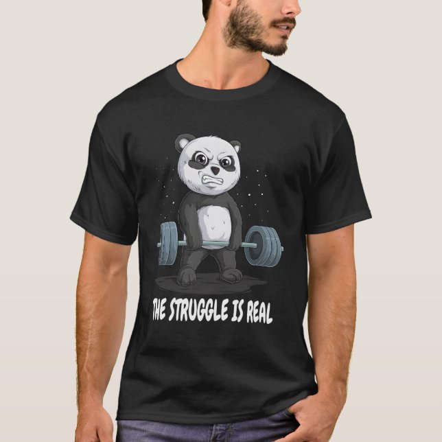 Camiseta Panda A Luta É A Malhação G (Frente)