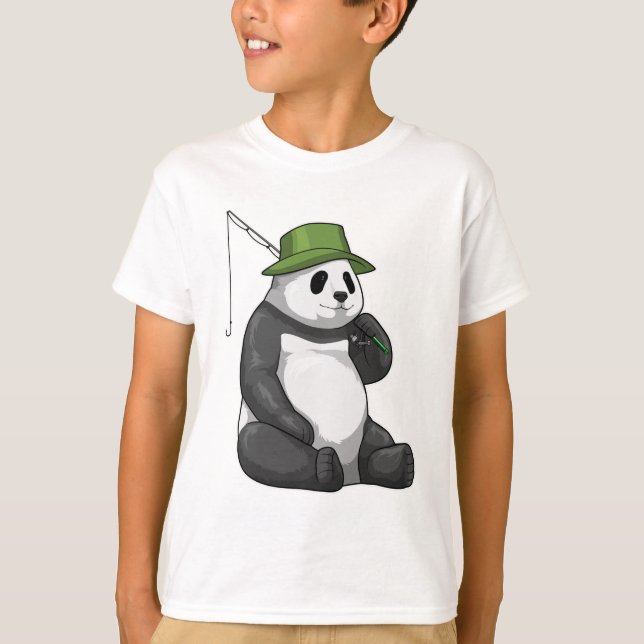 Camiseta Panda a pescar com cana de pesca (Frente)