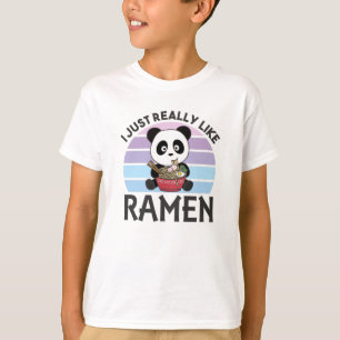 Camiseta Panda Acionada Por Ramen Sweet Kawaii Noodle Panda
