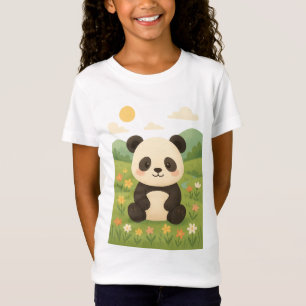 Camiseta Panda Adorável num Prado Primavera - Pu Animal Bon