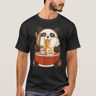 Camiseta PANDA ALIMENTADA POR RAMEN   Fat Panda Comendo Ram