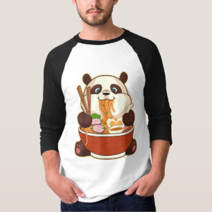 Camiseta PANDA ALIMENTADA POR RAMEN Fat Panda Comendo Ram