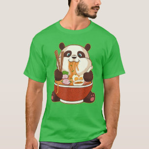 Camiseta PANDA ALIMENTADA POR RAMEN Fat Panda Comendo Ram