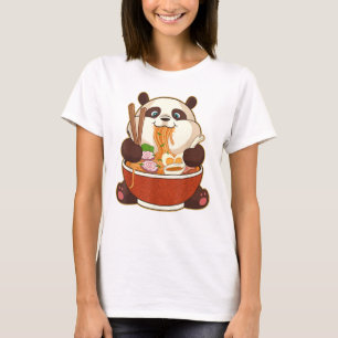 Camiseta PANDA ALIMENTADA POR RAMEN  Fat Panda Comendo Rame
