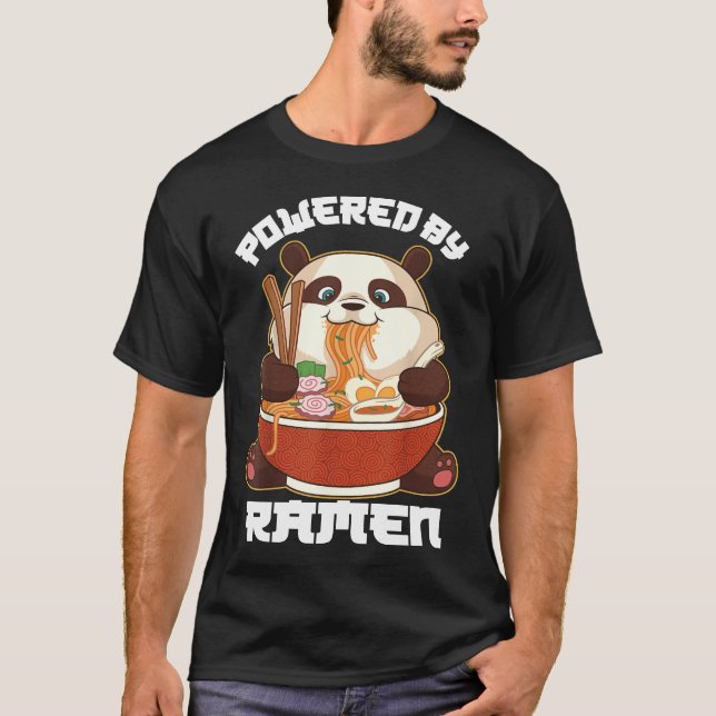 Camiseta PANDA ALIMENTADA POR RAMEN | Kawaii Panda Comendo  (Frente)
