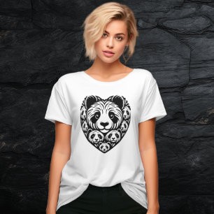 Camiseta Panda ama coração