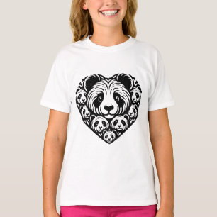 Camiseta Panda ama coração