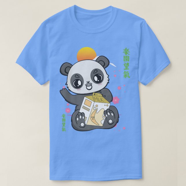 Camiseta Panda And Banana Milk And Cute Anime Bear For Boba (Frente do Design)