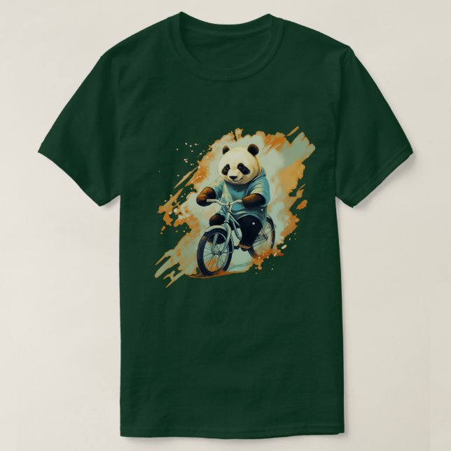 Camiseta Panda Andando de bicicleta (Frente do Design)