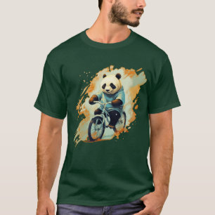 Camiseta Panda Andando de bicicleta