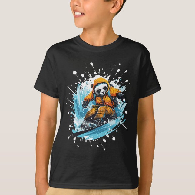 Camiseta Panda Animal Snowboard Legal Snowboard (Frente)