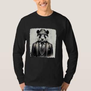 Camiseta Panda Antigo como Motivos de Panda Gângster