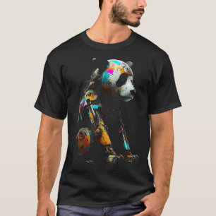 Camiseta Panda Art Colorful Fantasy Animal Robot Panda